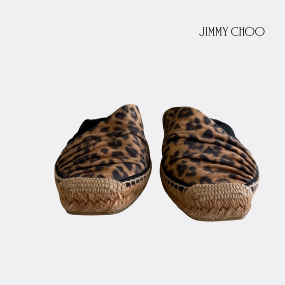 Jimmy Choo Leopard Print Espadrille Flat Sandals / Mules Size EU 38 - Picture 5 of 10